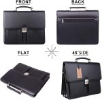 Jack&Chris Mens New PU Leather Attache Briefcase Traditional Messenger Lawyer Bag, MBYX015 - Image 2